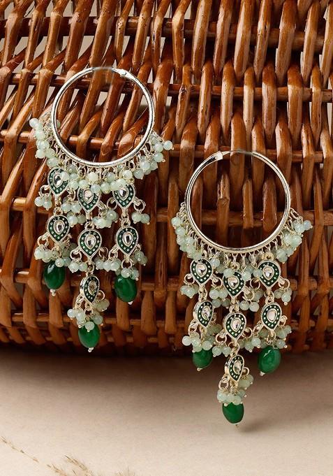 Gold Beaded Gold Plated Earrings