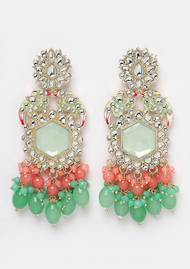 Gold Kundan Studded Gold Plated Earrings