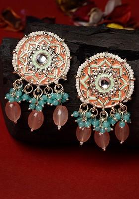 Blue Stud Gold Plated Earrings