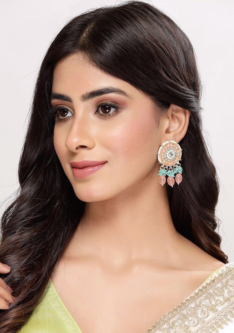 Blue Stud Gold Plated Earrings