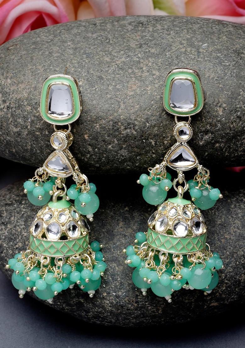 Gold Kundan Studded Gold Plated Earrings