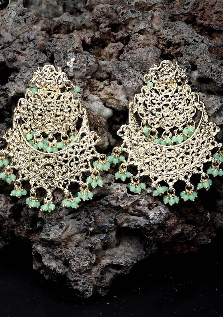 Gold Beaded Gold Plated Earrings