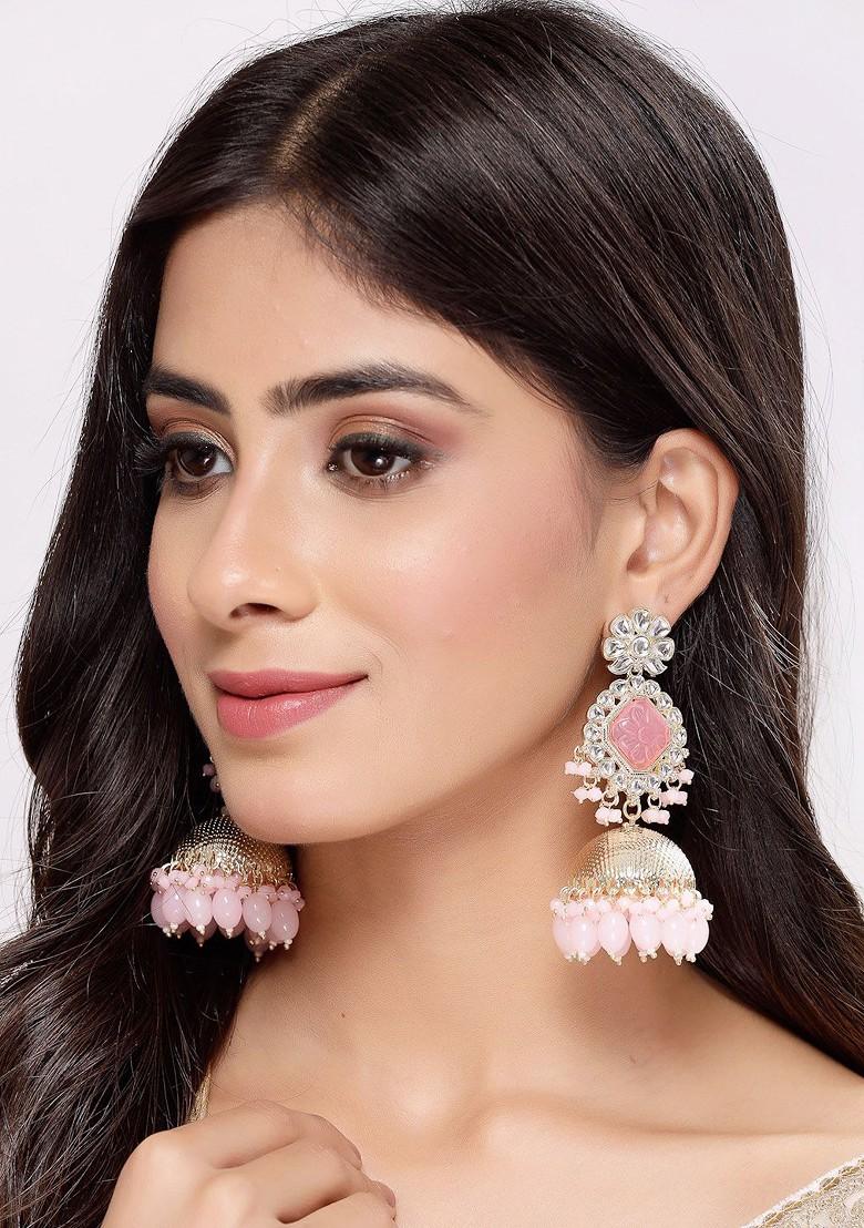 Gold Beaded Gold Plated Earrings