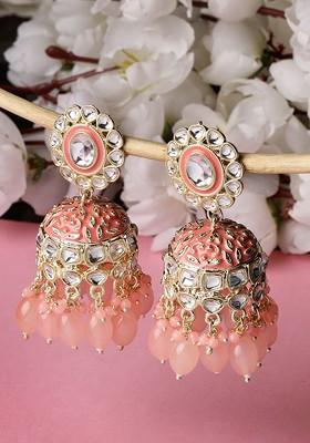 Gold Kundan Studded Gold Plated Earrings