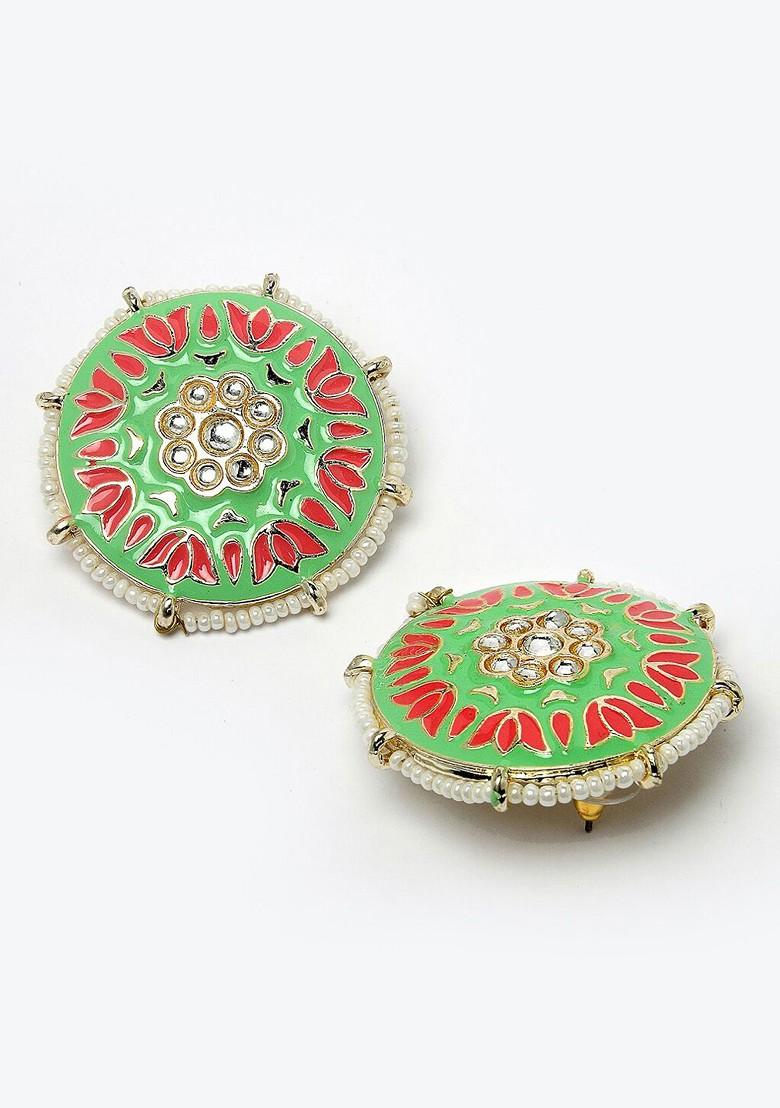 Gold Beaded Gold Plated Earrings