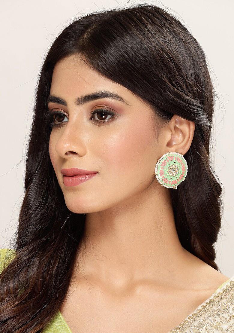 Gold Beaded Gold Plated Earrings