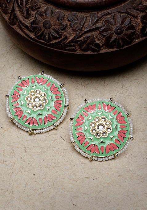 Gold Beaded Gold Plated Earrings