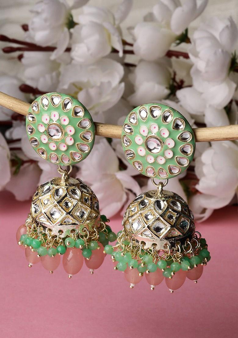 Gold Kundan Studded Gold Plated Earrings