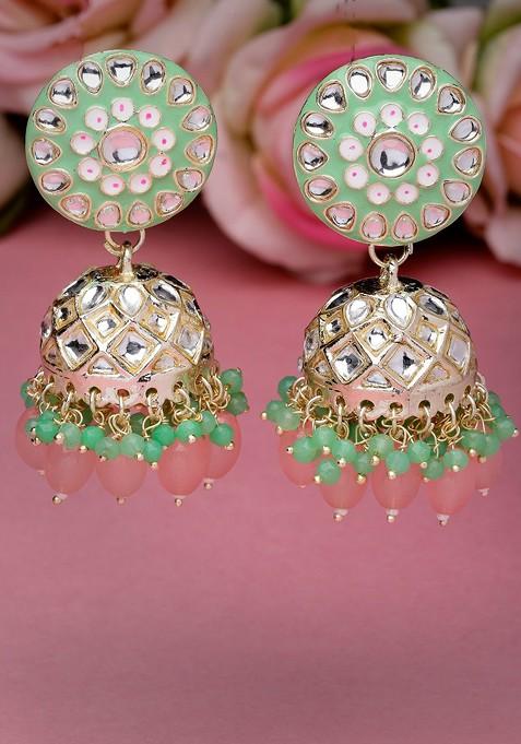 Gold Kundan Studded Gold Plated Earrings