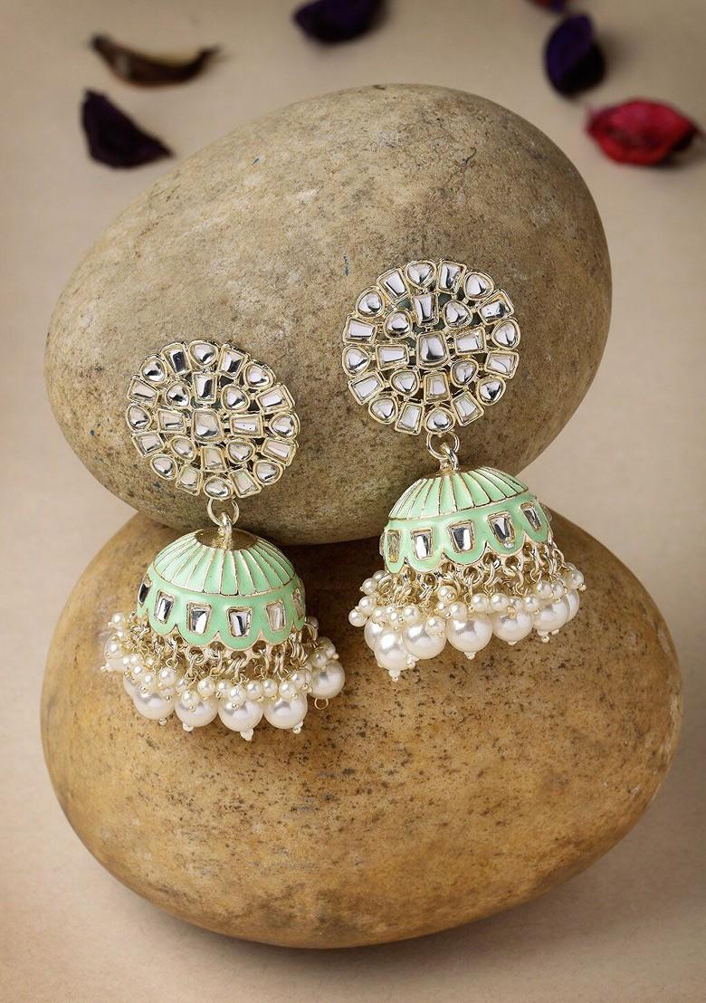 Gold Kundan Studded Gold Plated Earrings