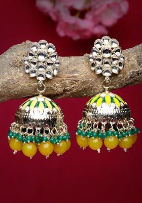 Gold Kundan Studded Gold Plated Earrings