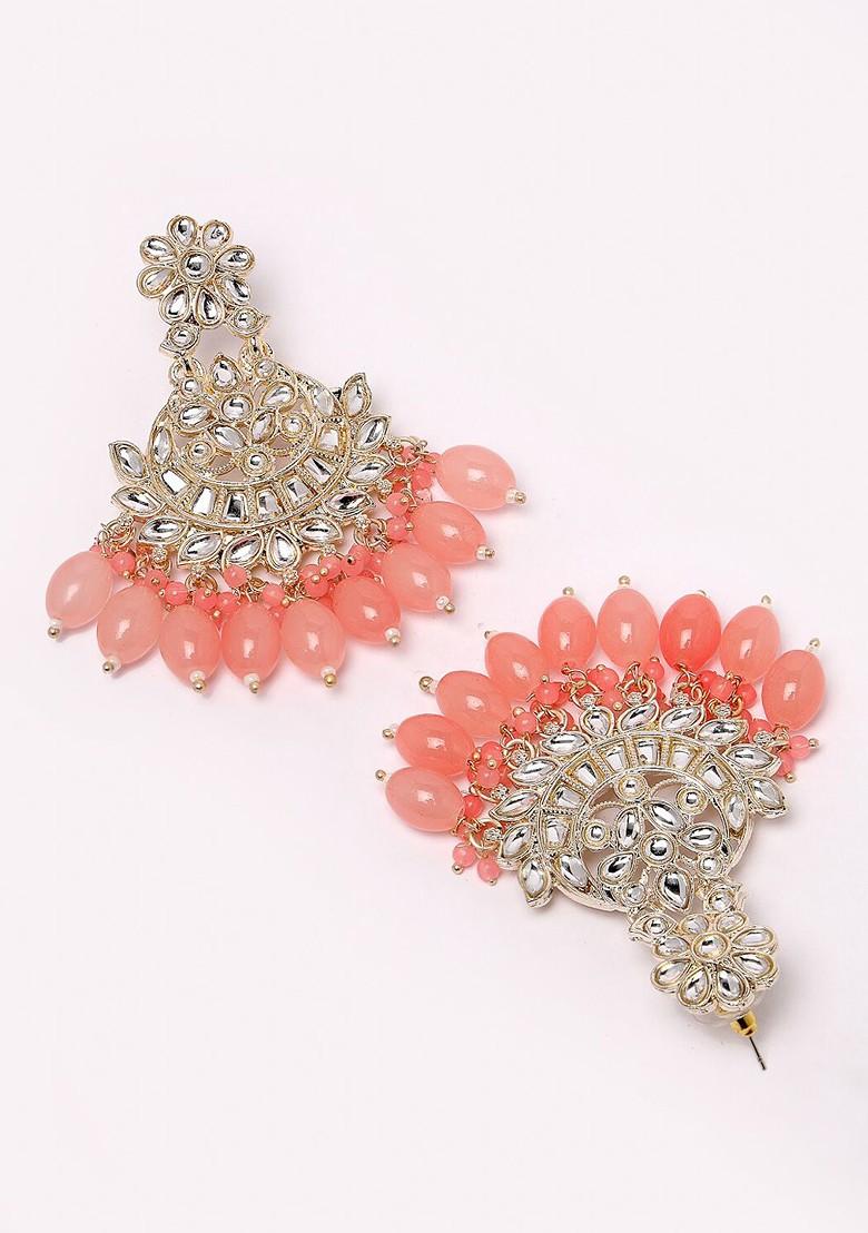 Gold Beaded Gold Plated Earrings