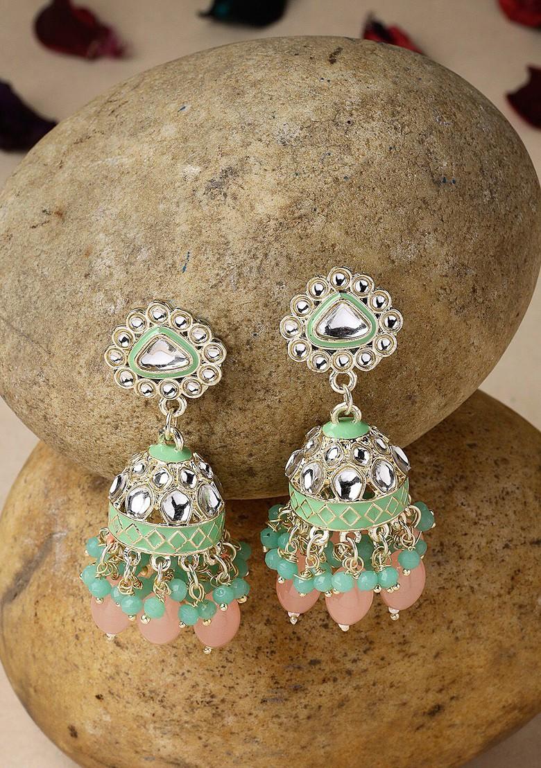 Gold Kundan Studded Gold Plated Earrings