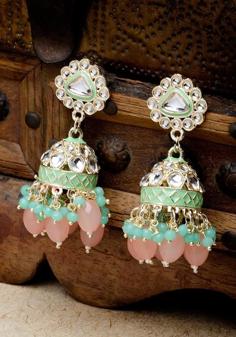 Gold Kundan Studded Gold Plated Earrings