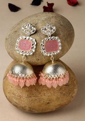 Gold Kundan Studded Gold Plated Earrings