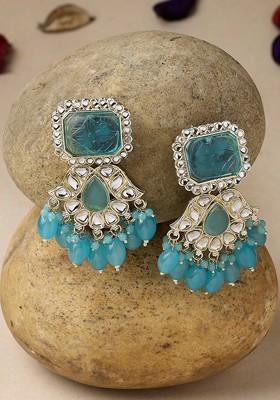 Gold Beaded Gold Plated Earrings