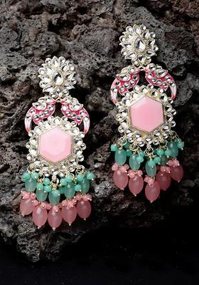 Gold Kundan Studded Gold Plated Earrings