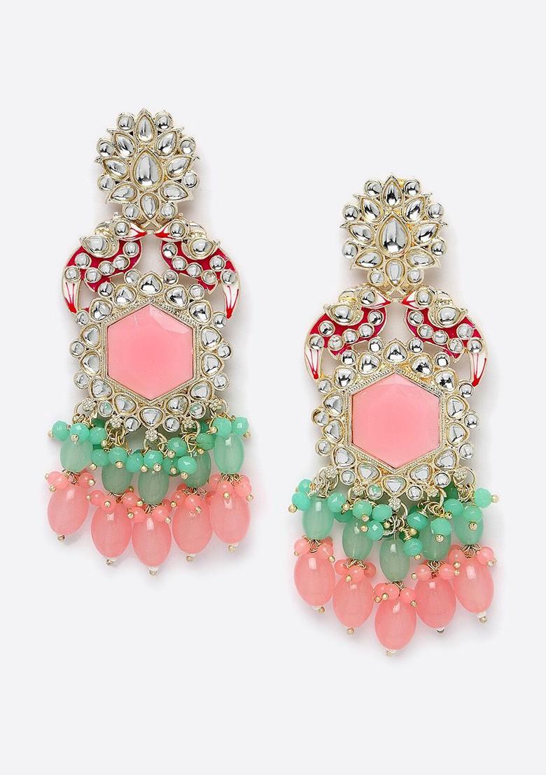 Gold Kundan Studded Gold Plated Earrings