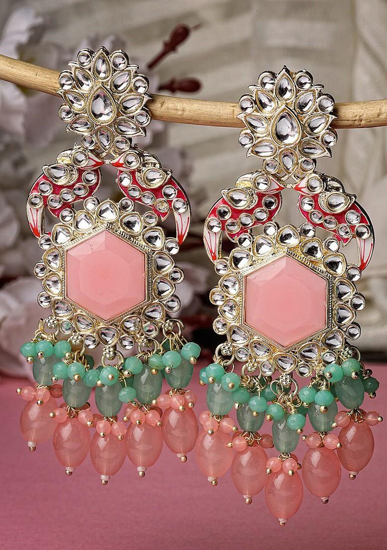 Gold Kundan Studded Gold Plated Earrings