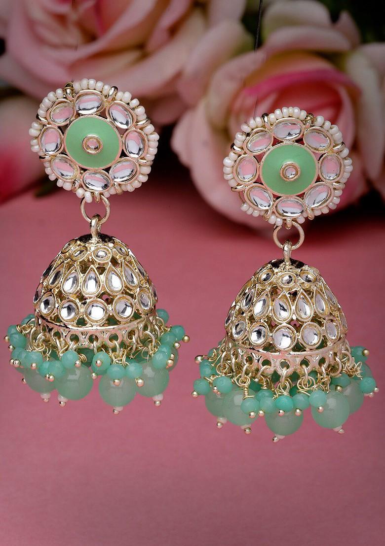 Gold Kundan Studded Gold Plated Earrings