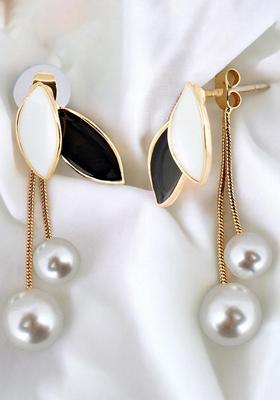 Gold Beaded Gold Plated Earrings