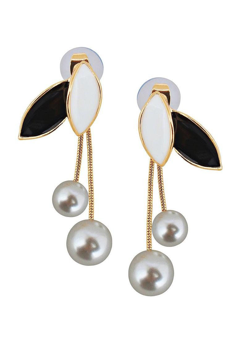 Gold Beaded Gold Plated Earrings