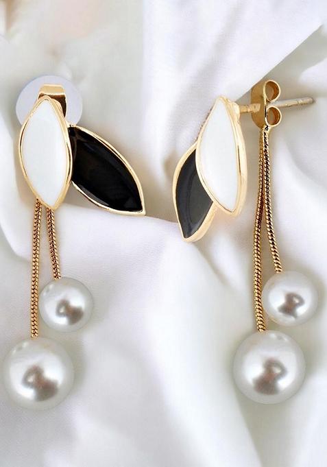 Gold Beaded Gold Plated Earrings