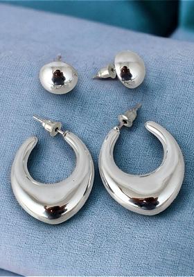 Silver Studs Silver Plated Earrings