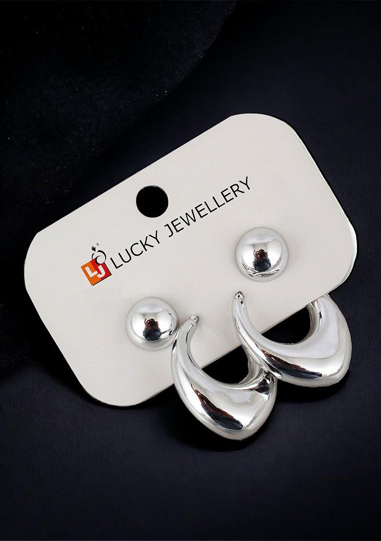 Silver Studs Silver Plated Earrings