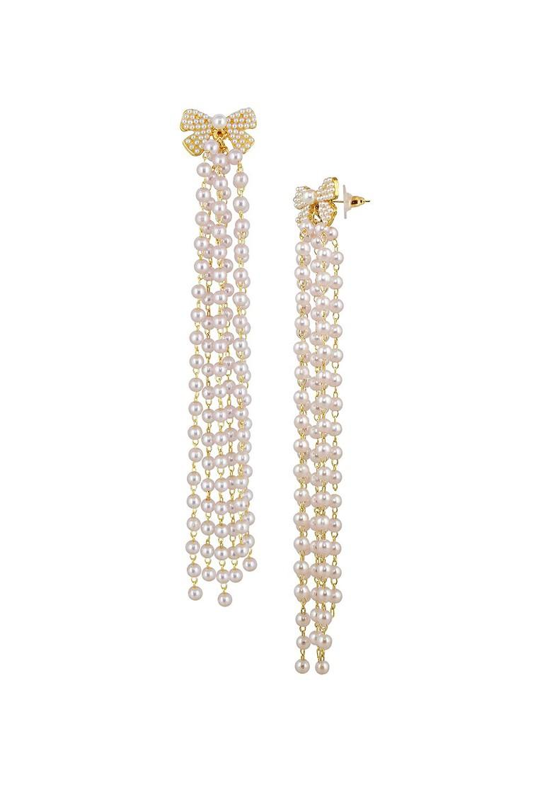 Gold Beaded Gold Plated Earrings