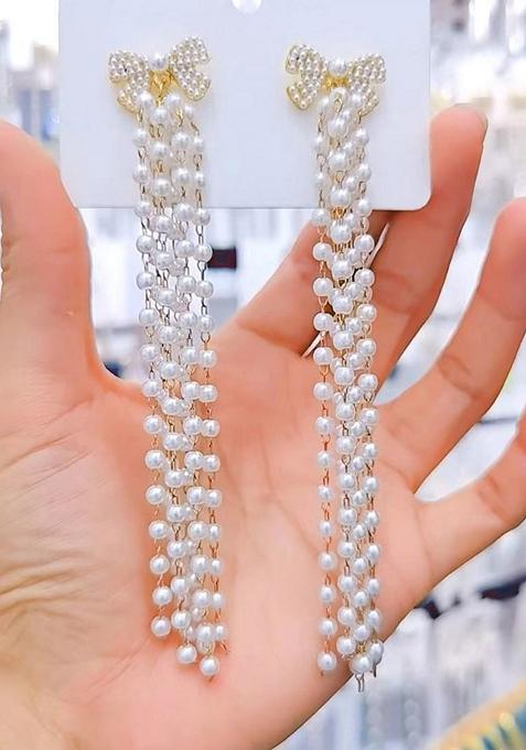 Gold Beaded Gold Plated Earrings