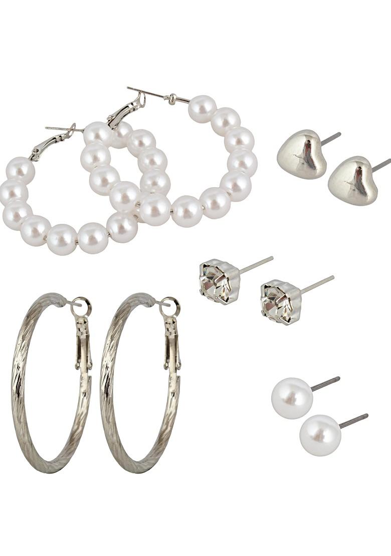 Silver Studded Silver Plated Earrings