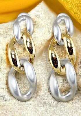 Silver Studs Gold Plated Earrings