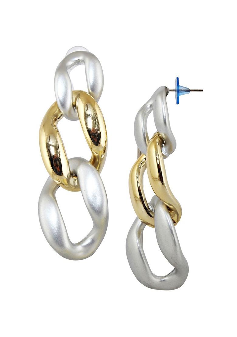 Silver Studs Gold Plated Earrings