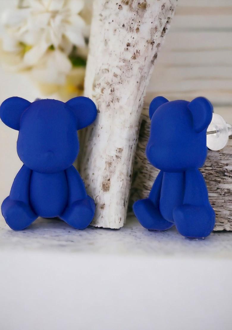 Blue Studs Gold Plated Earrings