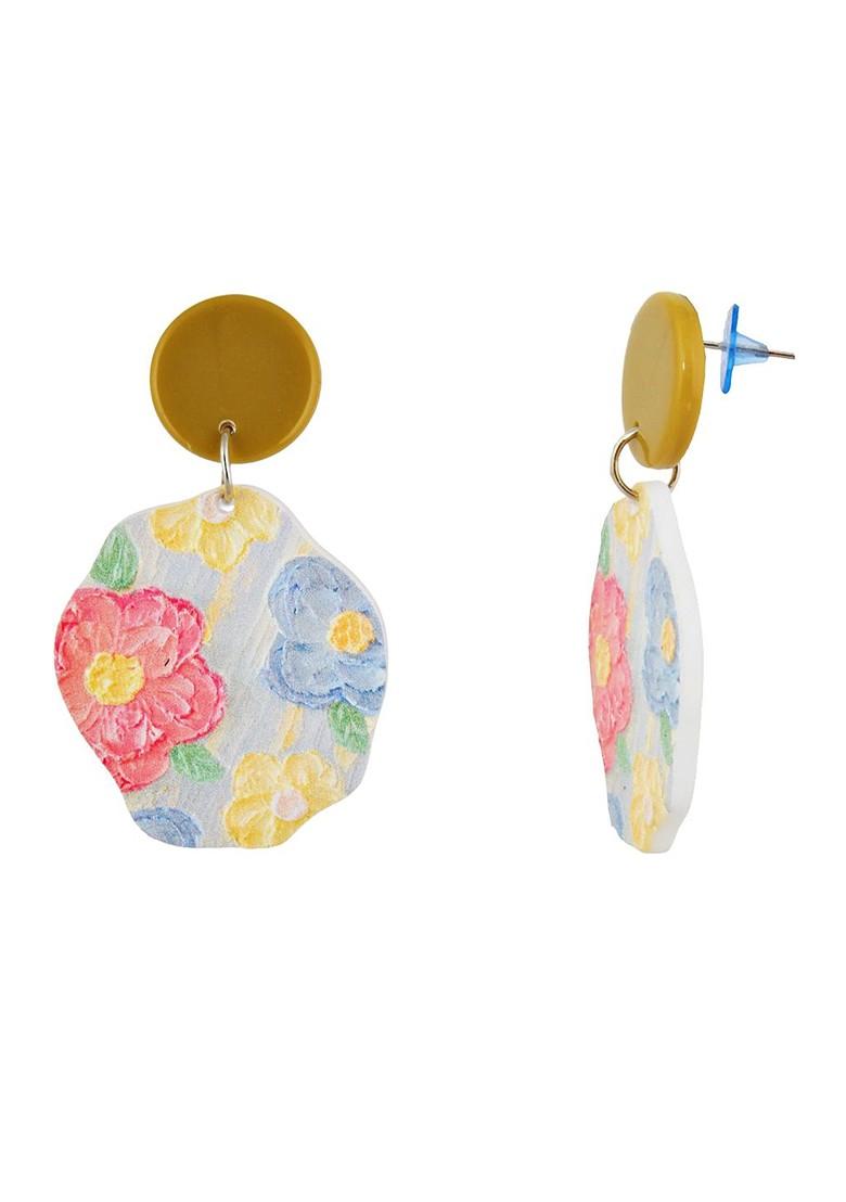 Pink Studs Gold Plated Earrings