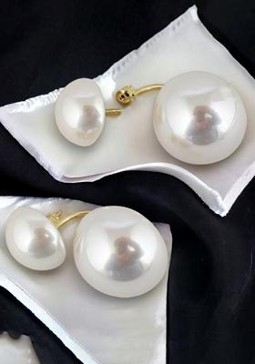 Gold Beaded Gold Plated Earrings