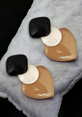 Black Studs Gold Plated Earrings