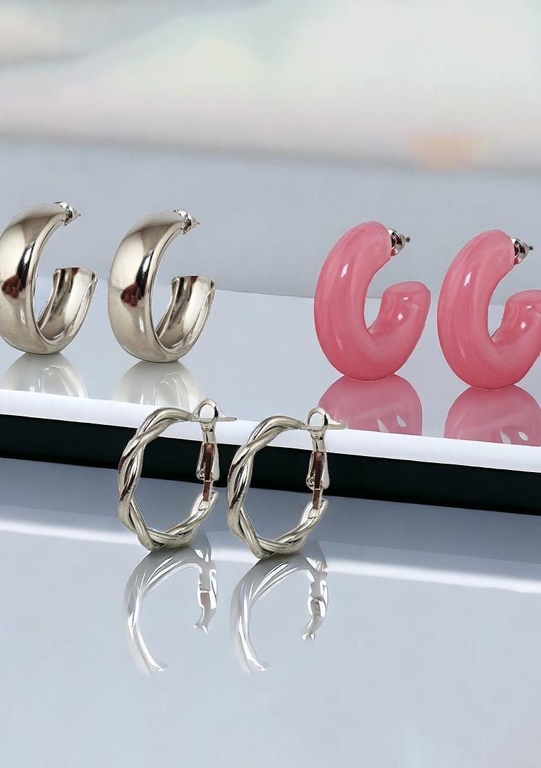 Silver Studs Silver Plated Earrings