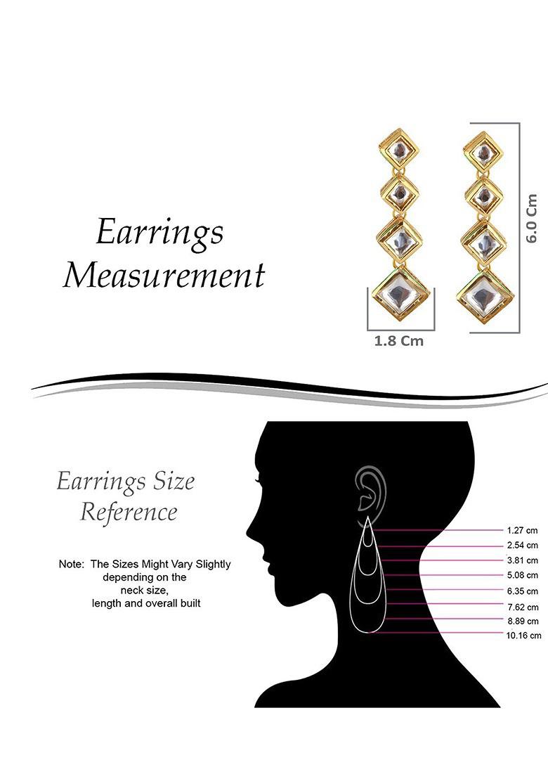 White Studs Gold Plated Earrings