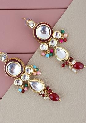 Blue Kundan Gold Plated Earrings