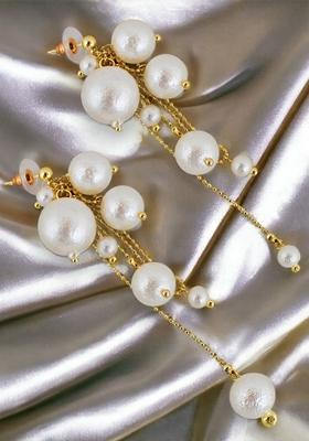 Gold Beaded Gold Plated Earrings