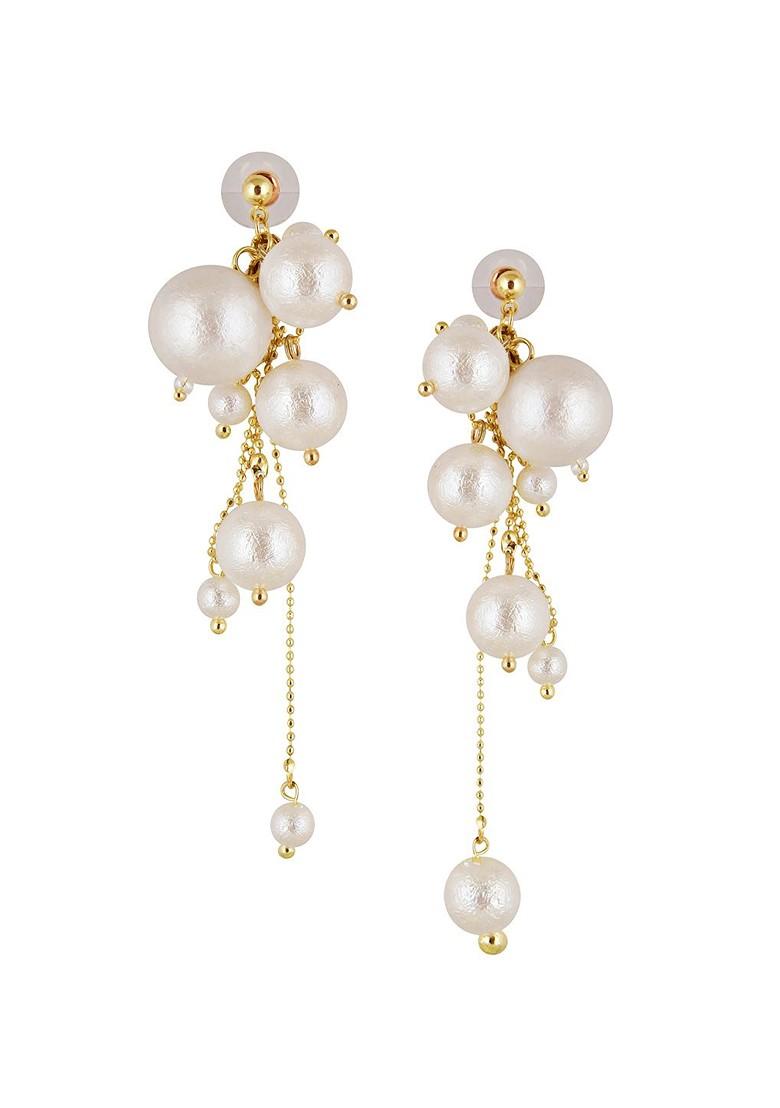 Gold Beaded Gold Plated Earrings