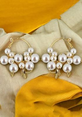 Gold Beaded Gold Plated Earrings