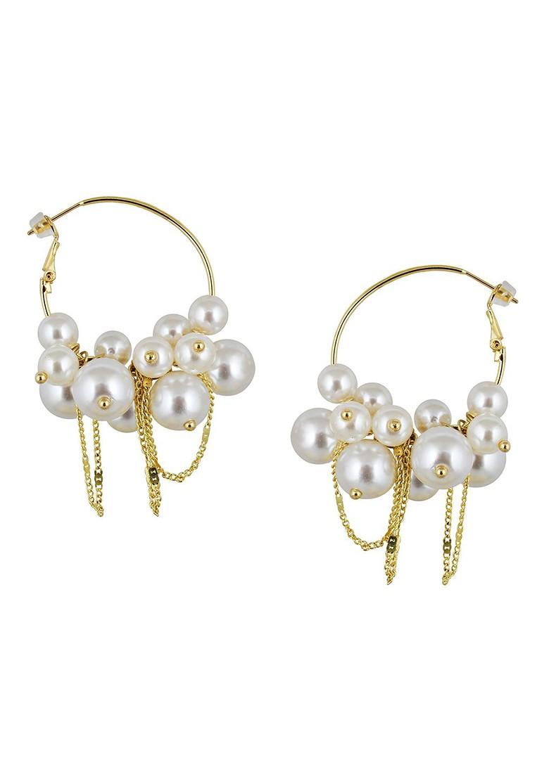 Gold Beaded Gold Plated Earrings