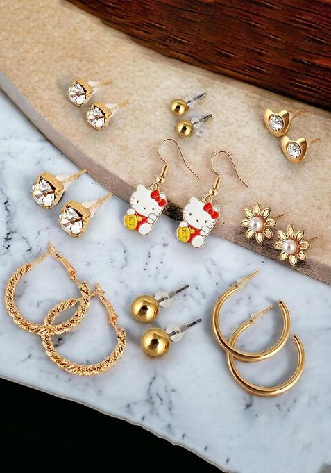 Gold Beaded Gold Plated Earrings