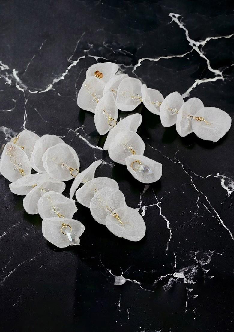 White Studs Gold Plated Earrings