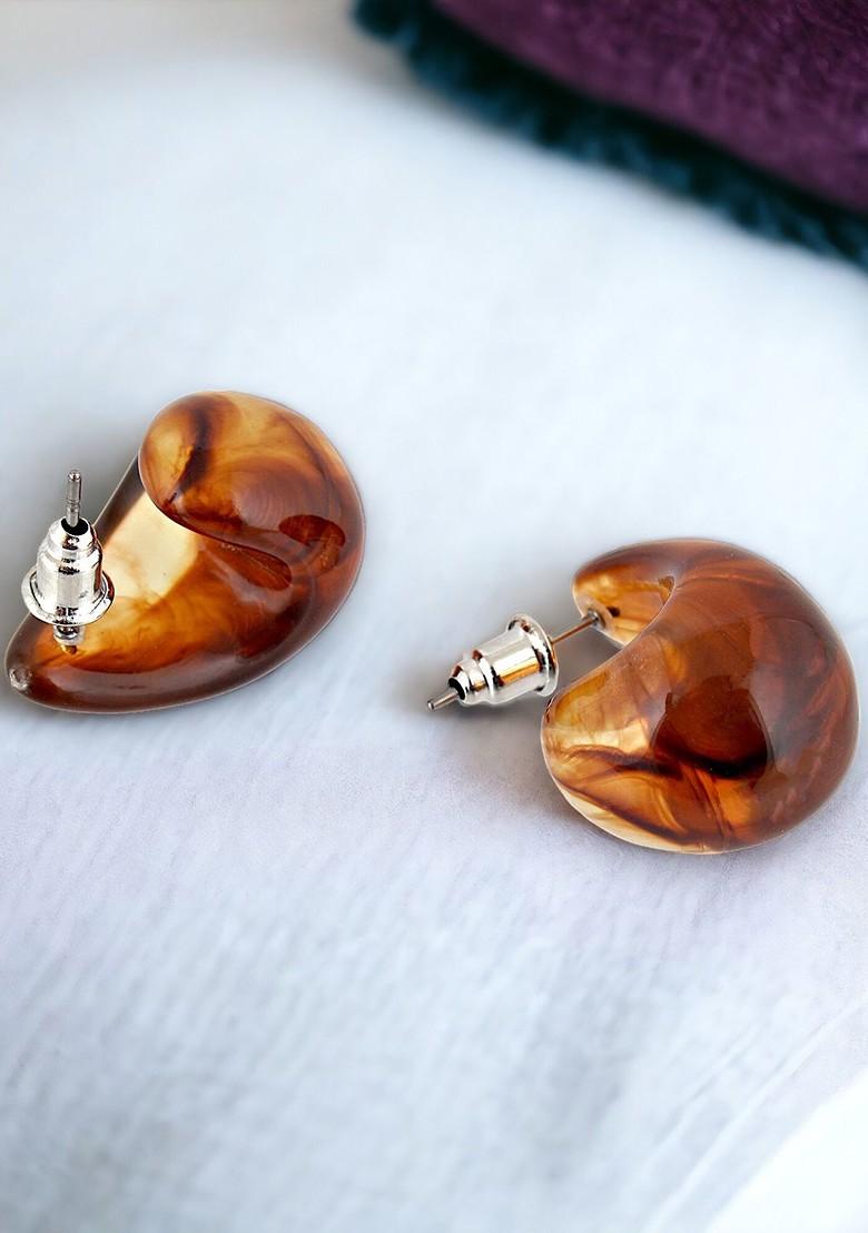 Copper Studs Gold Plated Earrings