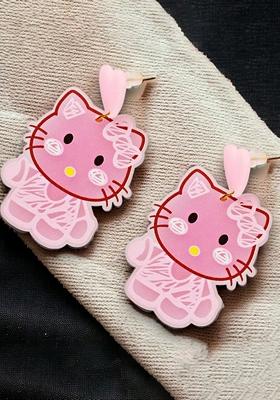 Pink Studs Gold Plated Earrings