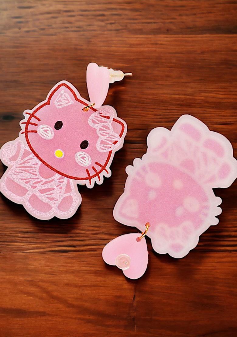 Pink Studs Gold Plated Earrings